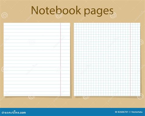 notebook pages template stock vector illustration  isolated