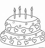 Coloring Cake Birthday Pages Candles Four Printable Info Print Happy sketch template
