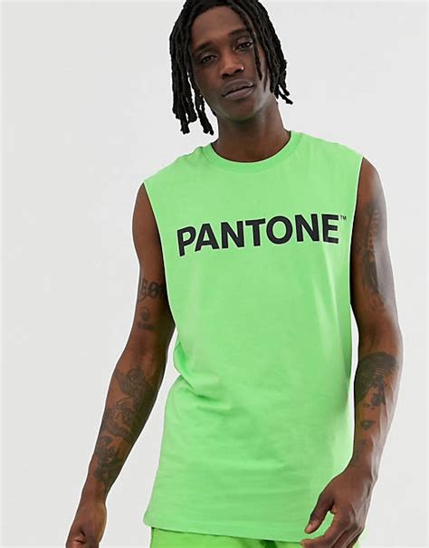 bershka pantone sleeveless  shirt  green asos