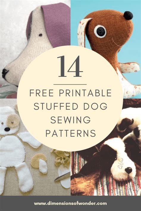 adorable dog sewing patterns  printable dimensions