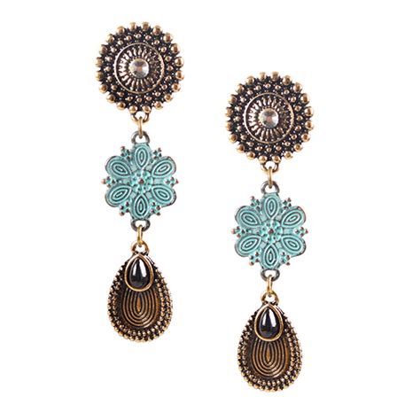 omgala popular  ethnic vintage flower clip  earrings  women