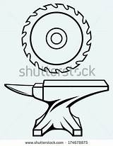 Saw Anvil Blade Circular Coloring Drawing Getdrawings Isolated Background Blue Designlooter Drawings Vector Preview sketch template