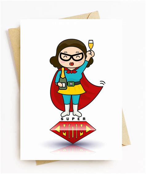 je happy mothers day card super mum etsy