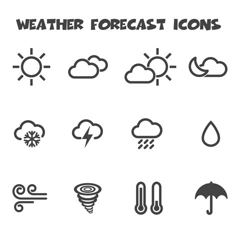 weather forecast icons  vector art  vecteezy