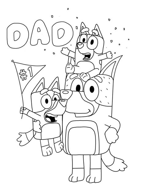 bluey fathers day coloring page fathers day coloring page family