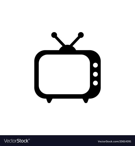 tv icon  flat style television symbol royalty  vector