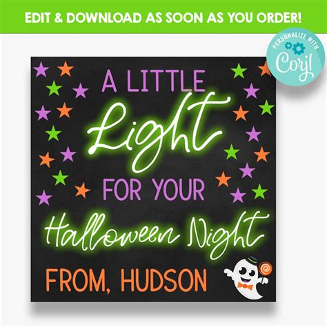 editable   light   halloween night treat tag etsy