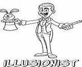 Coloring Pages Professions Illusionist sketch template