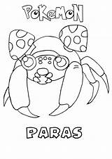 Pokemon Coloring Grass Pages Type Getcolorings Paras sketch template