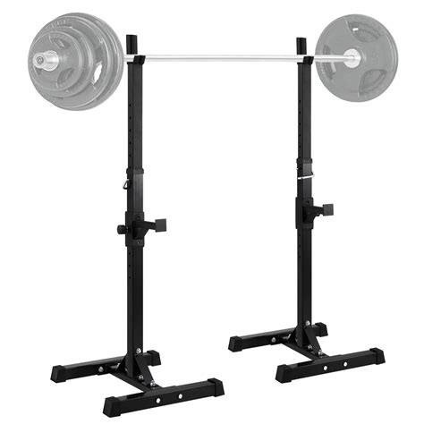 ktaxon adjustable power squat rack  pair  portable solid steel dumbbell barbell squat
