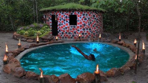 building   beautiful swimming pool   deep forest   pool swimming pools