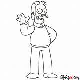 Ned Flanders Sketchok Step Draw sketch template