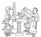 Baptism Catholic Coloring Kids Craft Discover Sunday Church sketch template