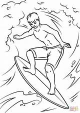 Coloring Surfer Pages Cool Waves Surfboard Printable Drawing Person Outline Drone Hawaiian Surfing Color Template Sketch Templates Riding Clipart Sheets sketch template
