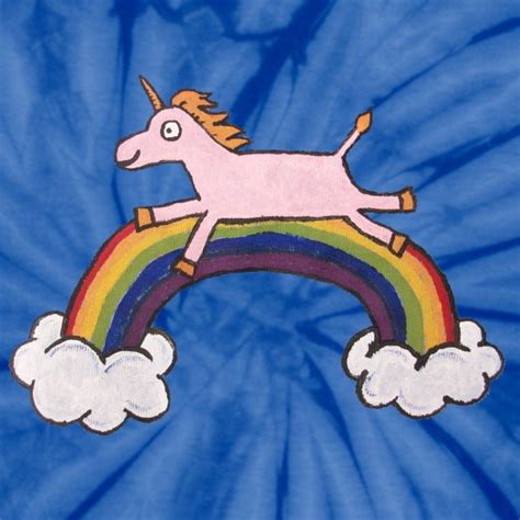 unicorn jumping  rainbow unisex tie dye  shirt edd  jack