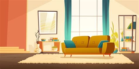 interior de sala de estar  sofa vector gratis