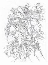 Coloring Pages Elves Anime Deviantart Lineart Romance Elf Colouring Adult Girl Adults Fantasy Emma Manga Color Book Drawings Fairy Ausmalbilder sketch template