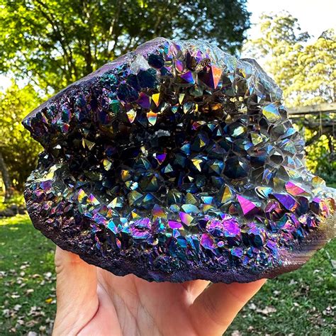 rainbow quartz cluster  krystal love