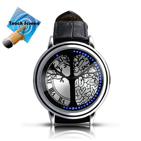classy blue led light touchscreen watch