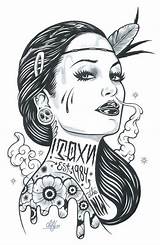 Adam Isaac Chicano Jackson Tattoo Coloring Drawings Women Pages Fatal Dessin Tattoed Illustrations Visage Tatouage Girl Illustration Lowrider Girls Beautiful sketch template