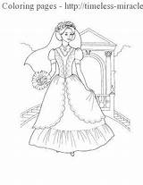 Coloring Pages Princess Dress Disney Wedding Bride Miracle Timeless sketch template