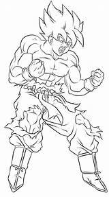 Goku Ssj Saiyan Super Coloring Pages Dragon Ball Drawing Deviantart Easy Draw Para Color Printable Anime Desenho Step Colorir Pintar sketch template
