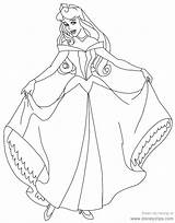 Coloring Aurora Sleeping Beauty Pages Princess Briar Disney Rose Dress Printable Disneyclips Showing Off Her sketch template