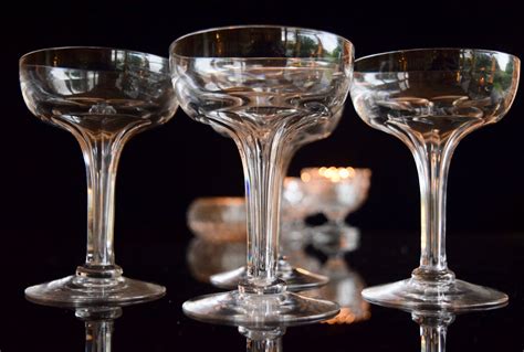 4 victorian hollow stem champagne glasses 491937