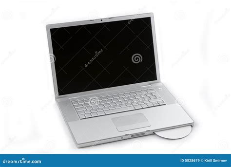 laptop isolated  cd stock image image  metallic