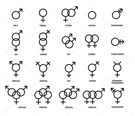 Vector Outlines Icons Of Gender Symbols — Stock Vector © Meon 143540825