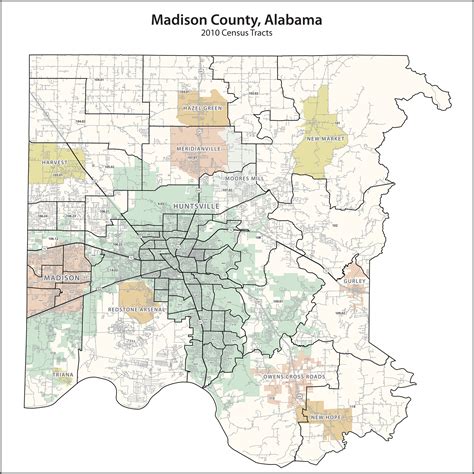 madison county al map cities  towns map