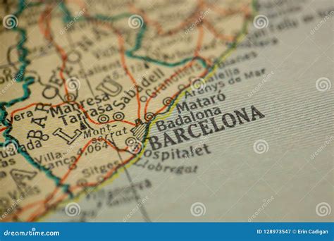 de kaart van barcelona spanje stock afbeelding image  cartografie spanje