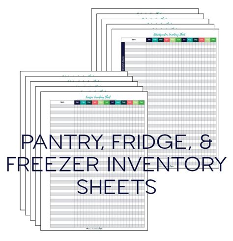 food inventory sheets printable  planned paper