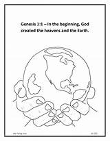 Coloring Pages Bible Earth Verse Creation Colouring God Created Sheet Beginning Memory School Kids Everything Drawing Sheets Sunday Everywhere Clipart sketch template