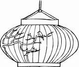 Chinese Coloring Lantern Pages Year Printables sketch template