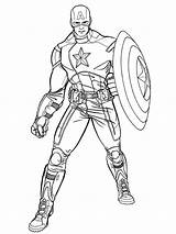 Colorare Supereroi Amerika Kapitan sketch template
