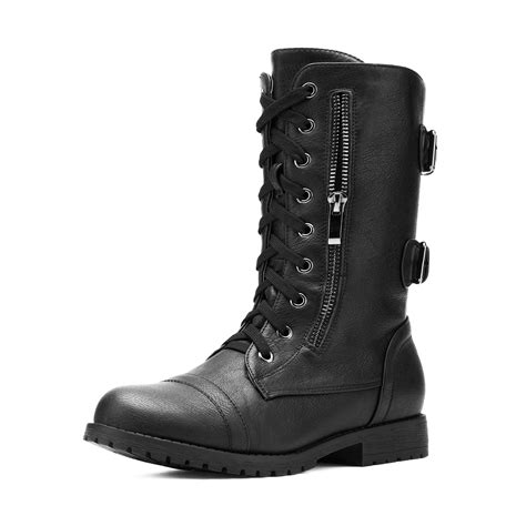 save money  deals dream pairs womens mid calf combat riding boots authentic merchandise