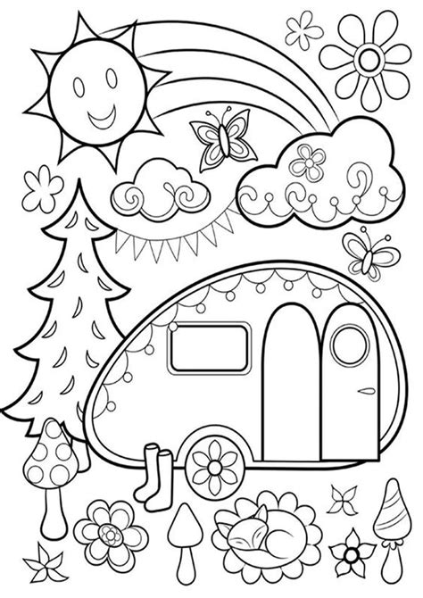 easy  print camping coloring pages camping coloring pages