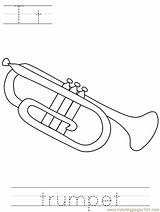 Coloring Trumpet Pages Printable Holidays Veteran Popular sketch template