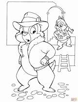 Coloring Chip Dale Pages Cartoon Print sketch template