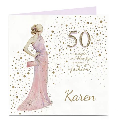 Buy Personalised 50th Birthday Card Style And Beauty For