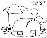 Barn Coloring Pages Cute Printable Cloud Sun Kids sketch template
