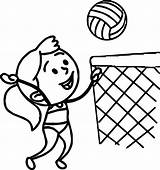 Coloring Pages Volleyball Swimsuit Cartoon Girl Player Minion Girls Basketball Court Getcolorings Playing Beach Bathing Divyajanani Awesome sketch template