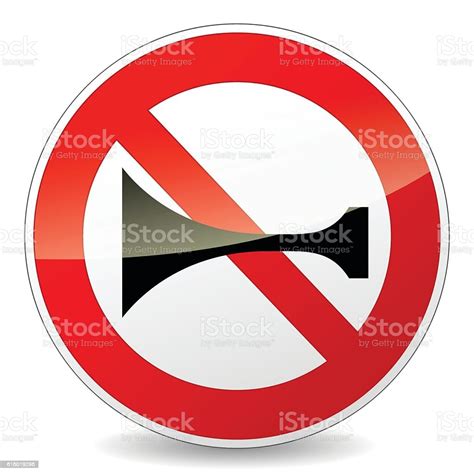 Horn Prohibited Sign On White Background Stock Illustration Download