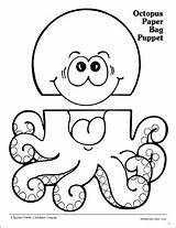 Bag Puppets Puppet Octopus Scholastic Teachables Fantoches Fazer Sea Monkey Creature sketch template