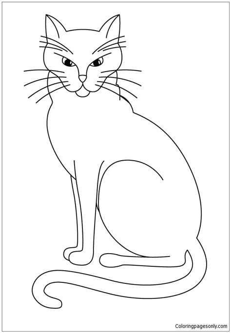 black cat coloring page  printable coloring pages