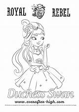 Swan Coloring Duchess High Ever After Duches Pages sketch template