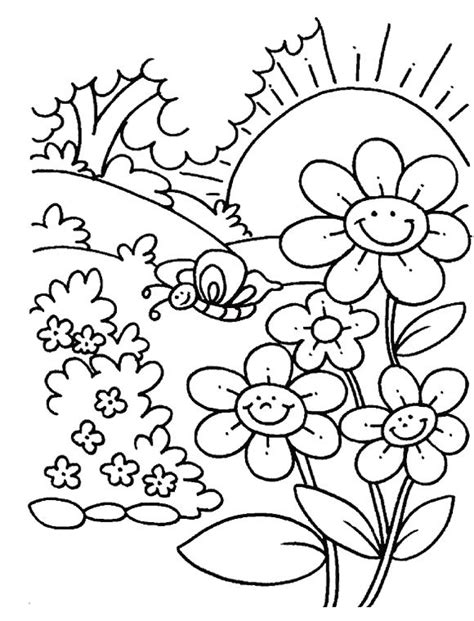 spring coloring pages  print spring coloring pages flower coloring