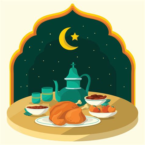 iftar food ramadan kareem  vector art  vecteezy