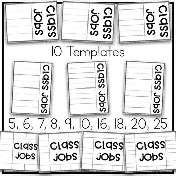 class jobs template editable class jobs classroom job chart job chart